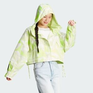 Adidas‎ Women's City Escape Full-Zip Hoodie Jacket Bright Green and White Size L